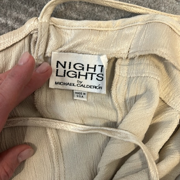 Vintage shimmery Night lights by Michael Calderon pantsuit set made in USA 4 - Picture 5 of 11